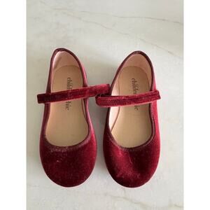 Childrenchic Cassie Plum Velvet Ballet flats 8c holiday shoes